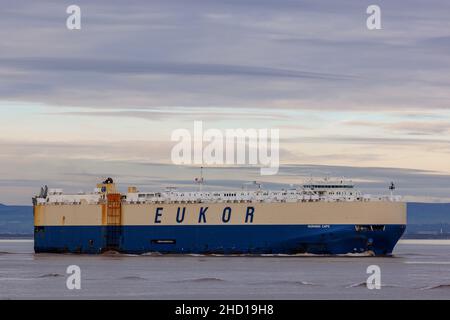 RoRo Morning Capo geht in die Portbury Docks Stockfoto