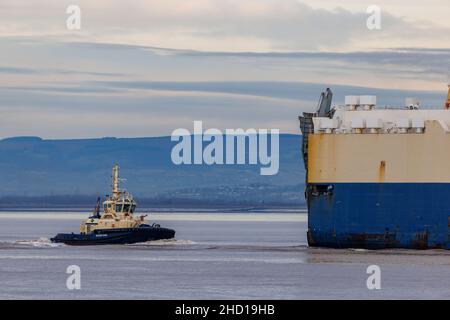 RoRo Morning Capo geht in die Portbury Docks Stockfoto