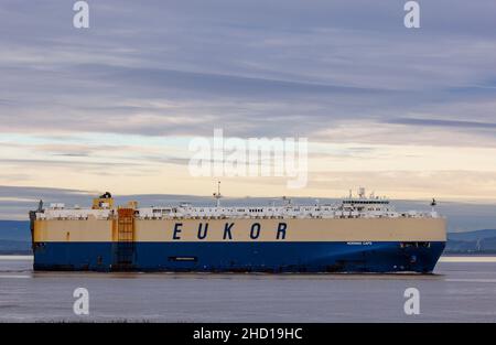 RoRo Morning Capo geht in die Portbury Docks Stockfoto