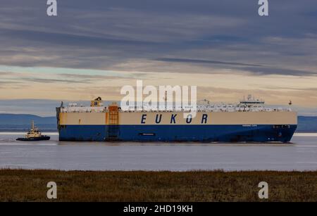 RoRo Morning Capo geht in die Portbury Docks Stockfoto