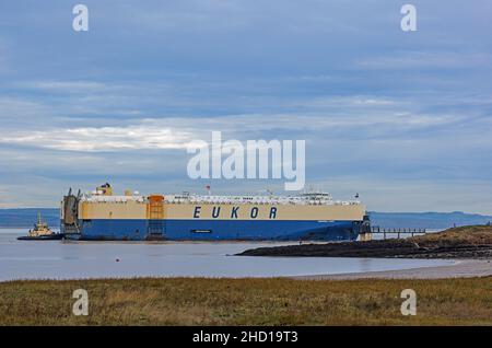 RoRo Morning Capo geht in die Portbury Docks Stockfoto