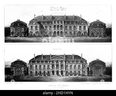 Roissy-en-France - Chateau de Roissy - Fassaden principales. Stockfoto