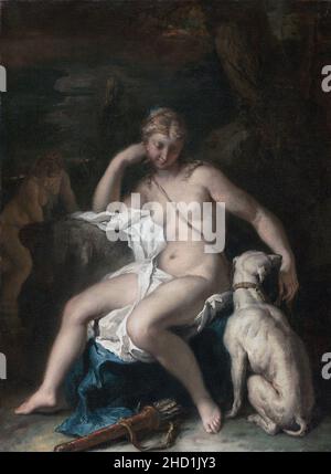 Sebastiano Ricci (Italienisch - Diana und ihr Hund Stockfoto