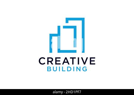 Buchstabe L mit Gebäude für Bauunternehmen Logo Vektor-Design Stock Vektor