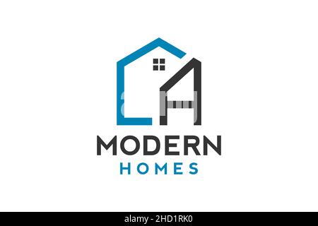 Logo-Design Eines in-Vektors für Bau, Haus, Immobilien, Gebäude, Immobilien. Minimal genial trendy professionelle Logo-Design. Stock Vektor