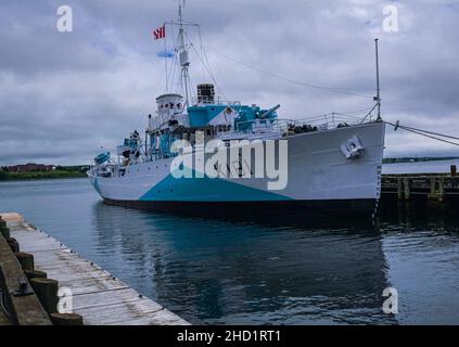 HMCS Sackville ist die letzte überlebende Korvette der Flower-Klasse aus dem Zweiten Weltkrieg, überlebte 30 Trans-Atlantic-Konvois eskortiert Stockfoto