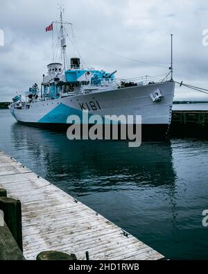 HMCS Sackville ist die letzte überlebende Korvette der Flower-Klasse aus dem Zweiten Weltkrieg, überlebte 30 Trans-Atlantic-Konvois eskortiert Stockfoto