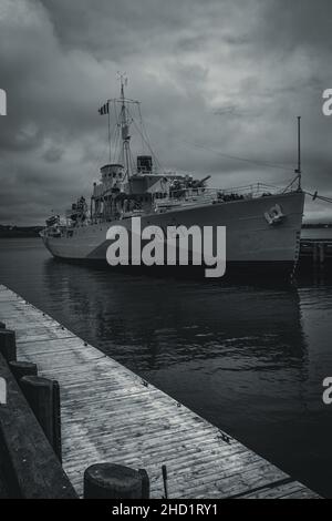 HMCS Sackville ist die letzte überlebende Korvette der Flower-Klasse aus dem Zweiten Weltkrieg, überlebte 30 Trans-Atlantic-Konvois eskortiert Stockfoto