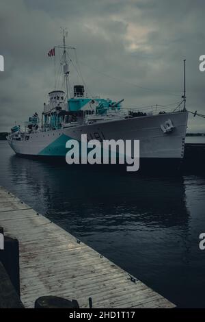 HMCS Sackville ist die letzte überlebende Korvette der Flower-Klasse aus dem Zweiten Weltkrieg, überlebte 30 Trans-Atlantic-Konvois eskortiert Stockfoto