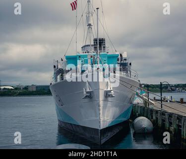 HMCS Sackville ist die letzte überlebende Korvette der Flower-Klasse aus dem Zweiten Weltkrieg, überlebte 30 Trans-Atlantic-Konvois eskortiert Stockfoto