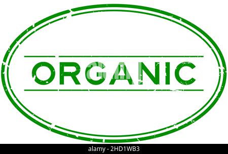 Grunge grün organisch Wort oval Gummi Siegel Stempel auf weißem Hintergrund Stock Vektor