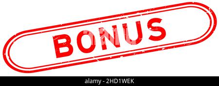 Grunge rot Bonus Wort Gummi Siegel Stempel auf weißem Hintergrund Stock Vektor