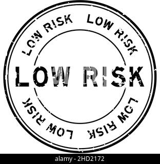 Grunge schwarz low risk Wort rund Gummi-Siegel-Stempel auf weißem Hintergrund Stock Vektor