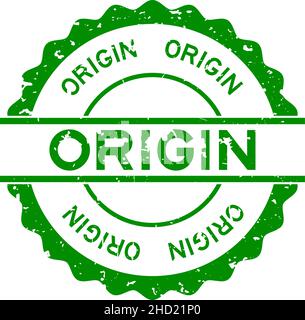 Grunge grün Herkunft Wort rund Gummi Siegel Stempel auf weißem Hintergrund Stock Vektor