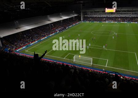 LONDON, ENGLAND - 01. JANUAR: Eine Gesamtansicht des Stadions während des Premier League-Spiels zwischen Crystal Palace und West Ham United in Selhurst P Stockfoto