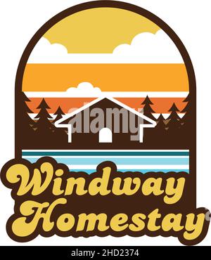 Modernes farbenfrohes Design mit WIDWAY HOMESTAY-Logo Stock Vektor