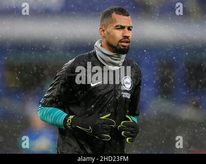 Liverpool, Großbritannien. 2nd Januar 2022. Robert Sanchez von Brighton während des Spiels der Premier League im Goodison Park, Liverpool. Bildnachweis sollte lauten: Andrew Yates/Sportimage Kredit: Sportimage/Alamy Live Nachrichten Kredit: Sportimage/Alamy Live Nachrichten Stockfoto