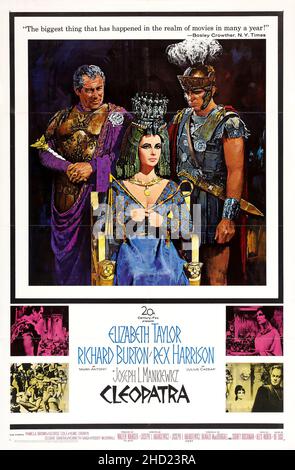 Cleopatra ist ein epischer historischer Drama-Film aus dem Jahr 1963, der von Elisabeth Taylor und Richard Burton gedreht wurde. Stockfoto