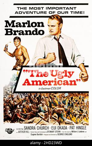 Vintage Filmplakat für den Film The Ugly American feat. Marlon Brando 1963 Stockfoto