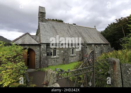 Die Holy Trinity Church, Grange Village, Borrowdale, Lake District National Park, Cumbria, England, Großbritannien Stockfoto