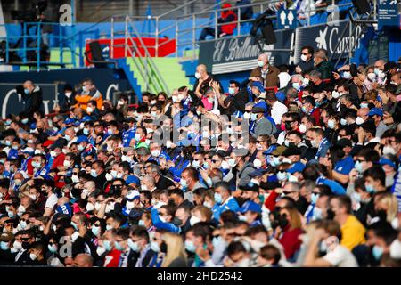 Suporter während des La Liga-Spiels zwischen Getafe CF und Real Madrid im Coliseum Alfonso Perez Stadium in Madrid, Spanien. Bild: DAX Images/Alamy Live News Stockfoto