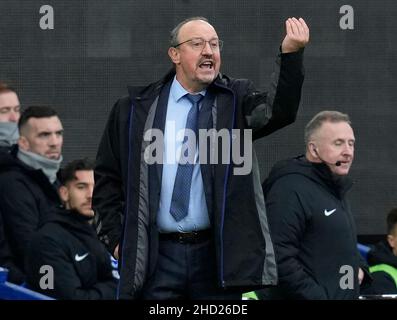 Liverpool, Großbritannien. 2nd Januar 2022. Rafa Benitez Manager von Everton während des Spiels der Premier League im Goodison Park, Liverpool. Bildnachweis sollte lauten: Andrew Yates/Sportimage Kredit: Sportimage/Alamy Live Nachrichten Kredit: Sportimage/Alamy Live Nachrichten Stockfoto