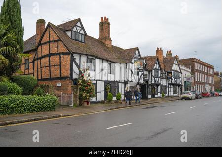 The Kings Arms Pub and Hotel, Amersham Old Town, Buckinghamshire, England, Großbritannien Stockfoto