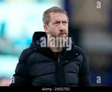 Liverpool, Großbritannien. 2nd Januar 2022. Graham Potter Manager von Brighton während des Spiels der Premier League im Goodison Park, Liverpool. Bildnachweis sollte lauten: Andrew Yates/Sportimage Kredit: Sportimage/Alamy Live Nachrichten Kredit: Sportimage/Alamy Live Nachrichten Stockfoto