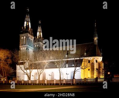 Nächtlicher Blick von der Burg Vysehrad - Prag - Tschechische Republik Stockfoto