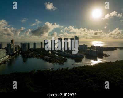 Luftpanorama Miami Sunny Isles Beach FL Stockfoto