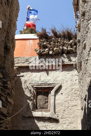 Kagbeni, schönes Dorf im unteren Mustang Bereich, rund Annapurna Circuit Trekking Trail, Nepal Stockfoto