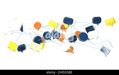 Eine Illustration des digitalen Verbindungs- und Datenerfassungskonzepts aus dem jahr 3D Stockfoto