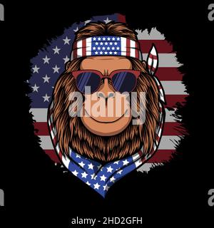 Bigfoot Zubehör amerika Vektorgrafik Stock Vektor