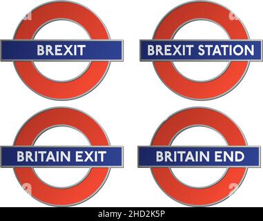 brexit als londoner U-Bahn-Schild Stock Vektor