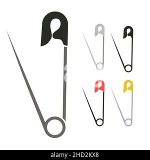 Einfaches Design mit flachen Sicherheitsstiften - Vektorgrafik Stock Vektor