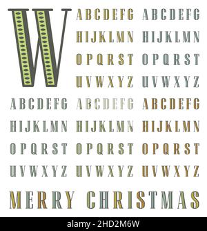 vector Vintage Halbton Alphabet in zwei einfarbigen Farben gesetzt Stock Vektor