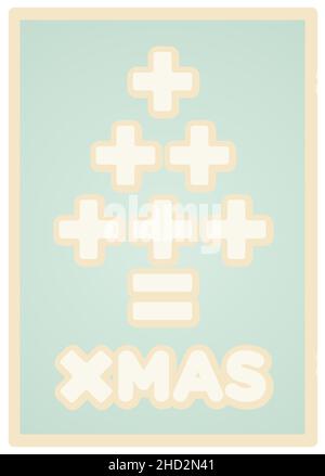 Mathematische und Konsumkritik weihnachtskarte, Pastellfarben weißer Text - Vektor-Illustration Stock Vektor