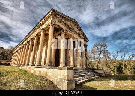 Kirche San Jorge, bekannt als El Partenon, in Las Fraguas. Stockfoto