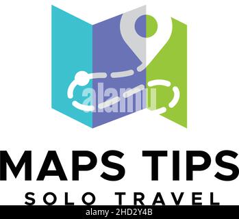 Moderne bunte KARTEN TIPPS Richtung Logo-Design Stock Vektor