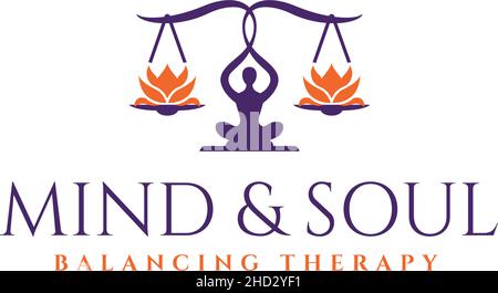 Modernes, farbenfrohes Design MIT MIND & SOUL Logo Stock Vektor