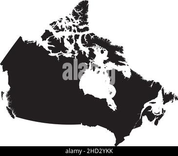 Einfache leere schwarze Vektor-Verwaltungskarte von KANADA Stock Vektor