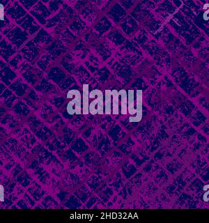 Schräg kratzviolett und violett grunge Hintergrund. Distress körnige städtische Textur von Flecken, Tinte, Punkten, Streifen, Kratzern. Retro-Grunge-Patter Stock Vektor