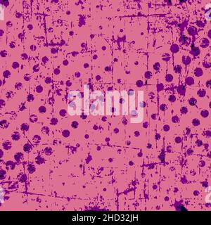 Grauer, rosafarbener, gepunkteter Hintergrund. Halbtonelemente. Textur von Flecken, Flecken, Tinte, Kratzern. Vintage beschädigt Design Hintergrund Stock Vektor