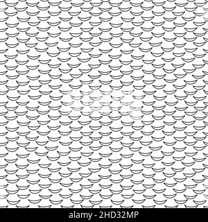 Abstraktes, handgezeichnetes nahtloses Muster, schwarz-weiße Textur. Stock Vektor