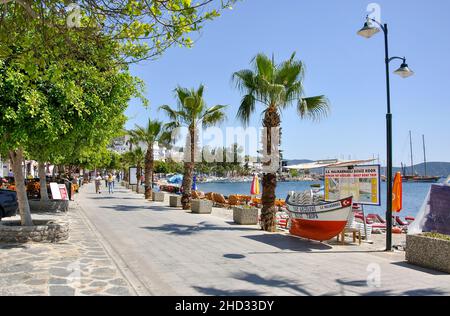 Strandpromenade, Bodrum, Provinz Mugla, Republik Türkiye Stockfoto