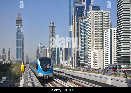 Trade Centre Dubai Metro-Station, Downtown Dubai, Dubai, Vereinigte Arabische Emirate Stockfoto