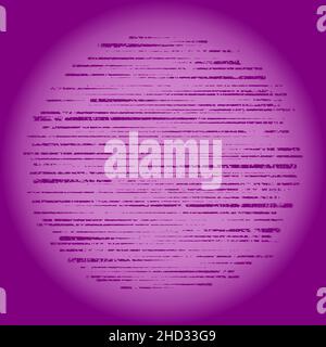 Abstrakte violette Grunge-Linien in Kreisform. Retro-Grunge-Muster. Design-Element für Banner, Poster, Grungy-Effekt, Template-Hintergrund Stock Vektor