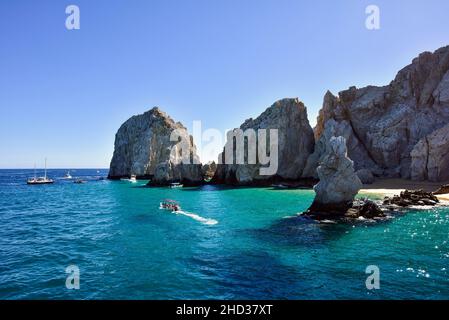 Felsformationen in der Nähe des Cabo Arch in Cabo St Lucas, Mexiko Stockfoto