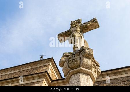 Ansicht einer Statue im Kloster San Miguel de las Duenas, Region El Bierzo bei Ponferrada Stockfoto