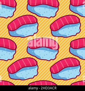Sushi Food nahtlose Muster Vektor Illustration Stock Vektor